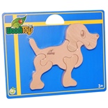 WoodiToys Träpussel 4 Bitar Hund