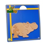 WoodiToys Träpussel 4 Bitar Flodhäst