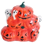 Halloween Pumpor med Spöken Ljus 7 cm
