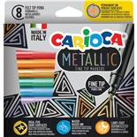 Carioca Metallic Fine Tip Tuschpennor 8-Pack