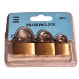 Hänglås i Mässing 3-Pack