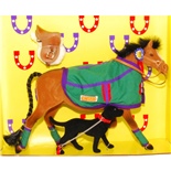 Pony World Travande Häst Brun med filt och Hund