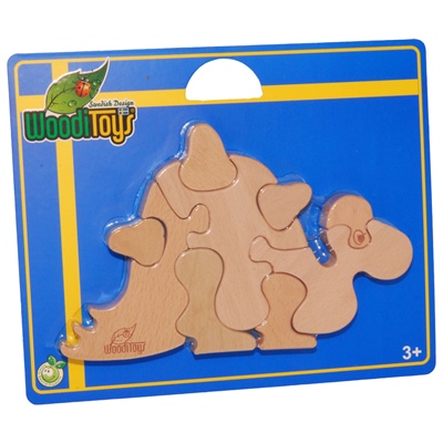 WoodiToys Träpussel 9 Bitar Dinosaurie, WP-101