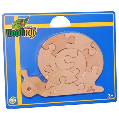 WoodiToys Träpussel 10 Bitar Snigel, WP-104
