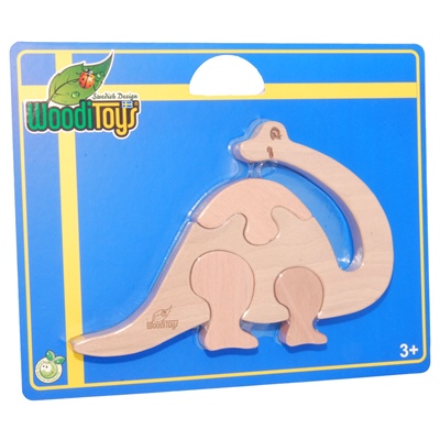 WoodiToys Träpussel 4 Bitar Babydinosaurie, WP-106