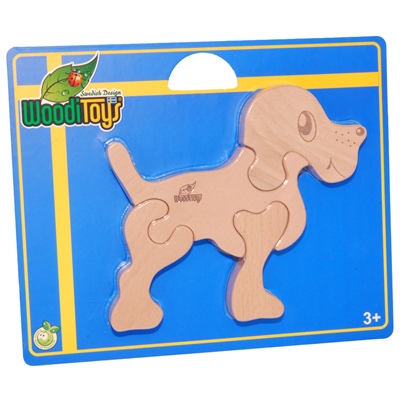 WoodiToys Träpussel 4 Bitar Hund, WP-110