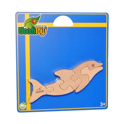 WoodiToys Träpussel 5 Bitar Delfin, WP-112