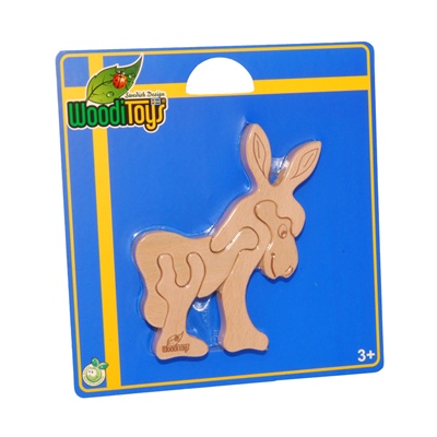 WoodiToys Träpussel 4 Bitar Åsna, WP-116