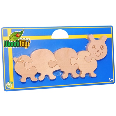 WoodiToys Träpussel 5 Bitar Tusenfoting, WP-117