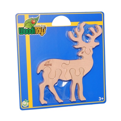 WoodiToys Träpussel 5 Bitar Ren, WP-119