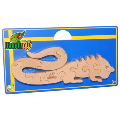 WoodiToys Träpussel 10 Bitar Ödla, WP-121