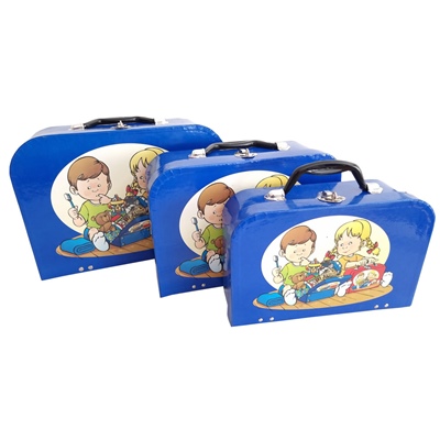Resväskor i Papp Blåa 3-Pack, 620141
