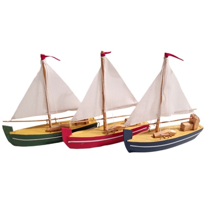Prydnads Segelbåt i Trä 12 cm 3-Pack, 754001949