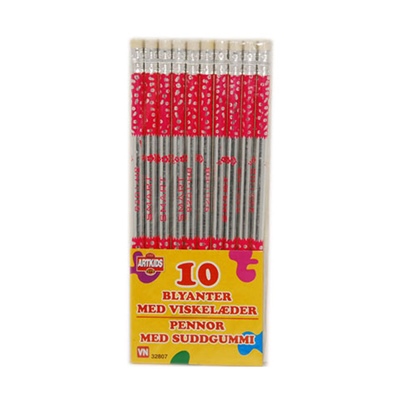 Blyertspenna med Sudd 10-pack, 32807VN