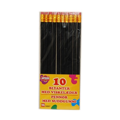 Blyertspenna med Sudd 10-pack, 32807VN