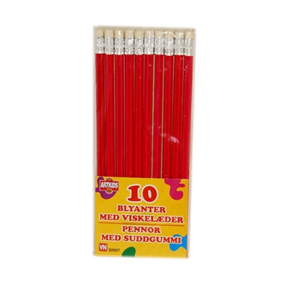 Blyertspenna med Sudd 10-pack, 32807VN