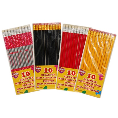 Blyertspenna med Sudd 10-pack, 32807VN