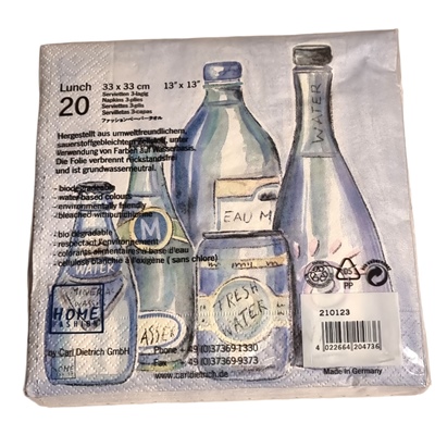 Home Fashion Lunchservett 33x33 cm 20-Pack Mineralvatten, 210123