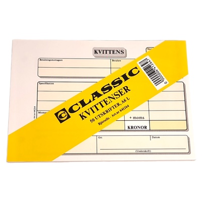 Classic Kvittensblock 50 Blad A6 L  10-Pack, 641264-10