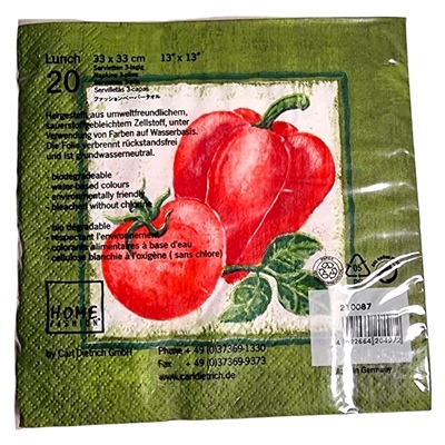 Home Fashion Lunchservett 33x33 cm 20-Pack Grönsaker, 210087