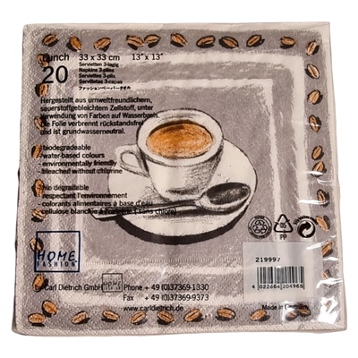 Home Fashion Lunchservett 33x33 cm 20-Pack Kaffepaus, 219997