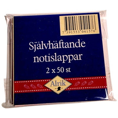 Självhäftande Notislappar 75x75 mm 100 Blad, 7391553041576